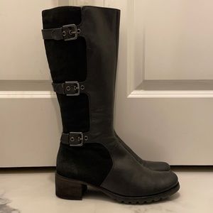 Ecco Tall Knee-High Boots with Three Buckles